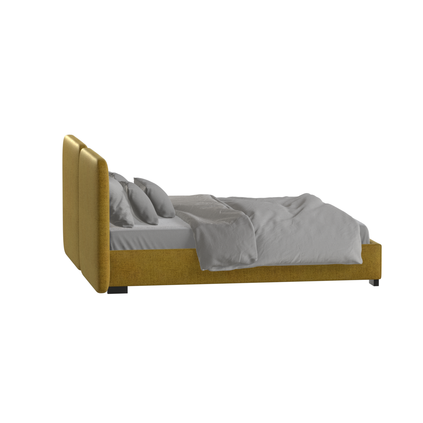 Chloe Upholstered Double Bed in Soft Woven Fabric