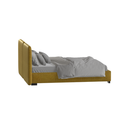 Chloe Upholstered Double Bed in Soft Woven Fabric