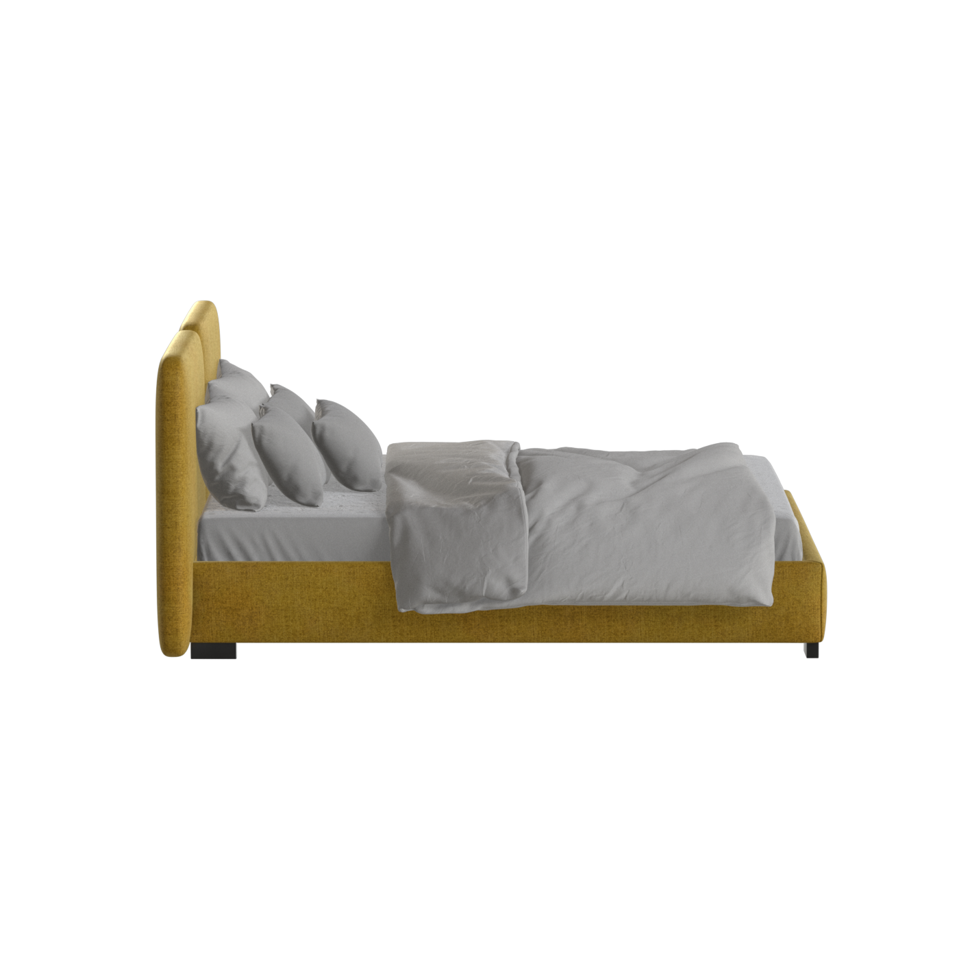 Chloe Upholstered Double Bed in Soft Woven Fabric