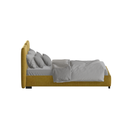 Chloe Upholstered Double Bed in Soft Woven Fabric