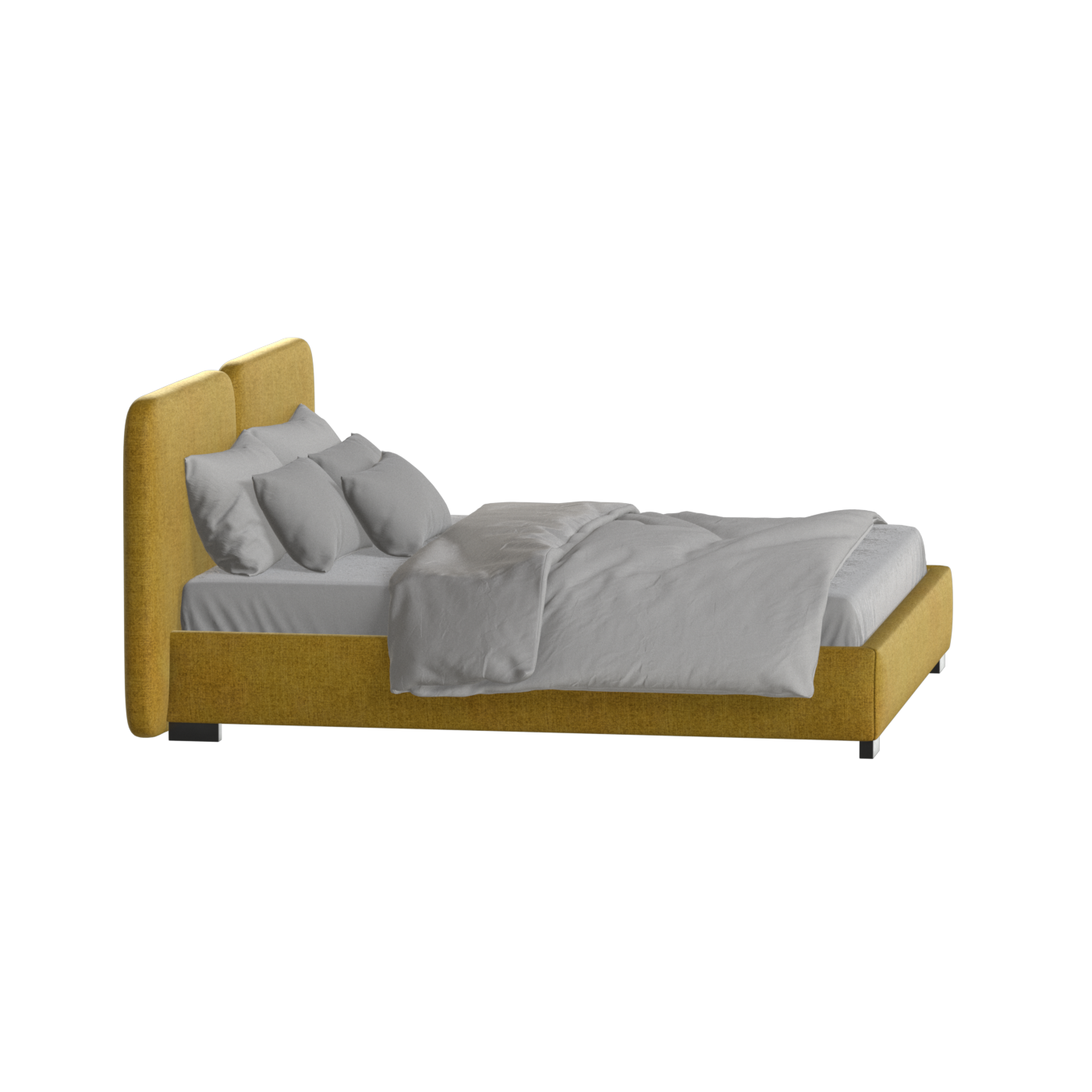 Chloe Upholstered Double Bed in Soft Woven Fabric