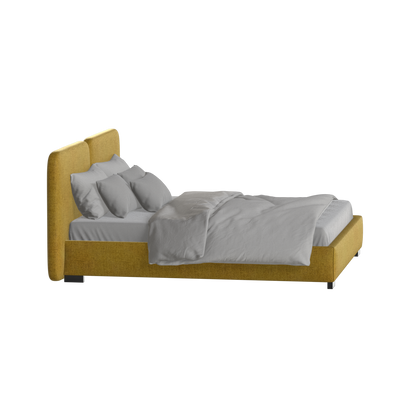 Chloe Upholstered Double Bed in Soft Woven Fabric