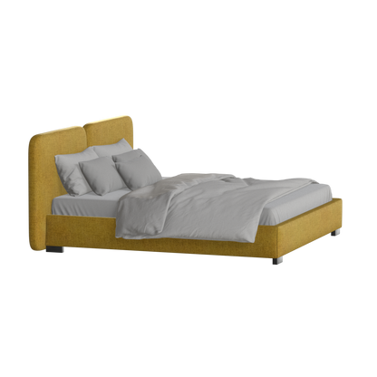 Chloe Upholstered Double Bed in Soft Woven Fabric