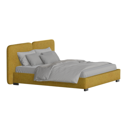 Chloe Upholstered Double Bed in Soft Woven Fabric