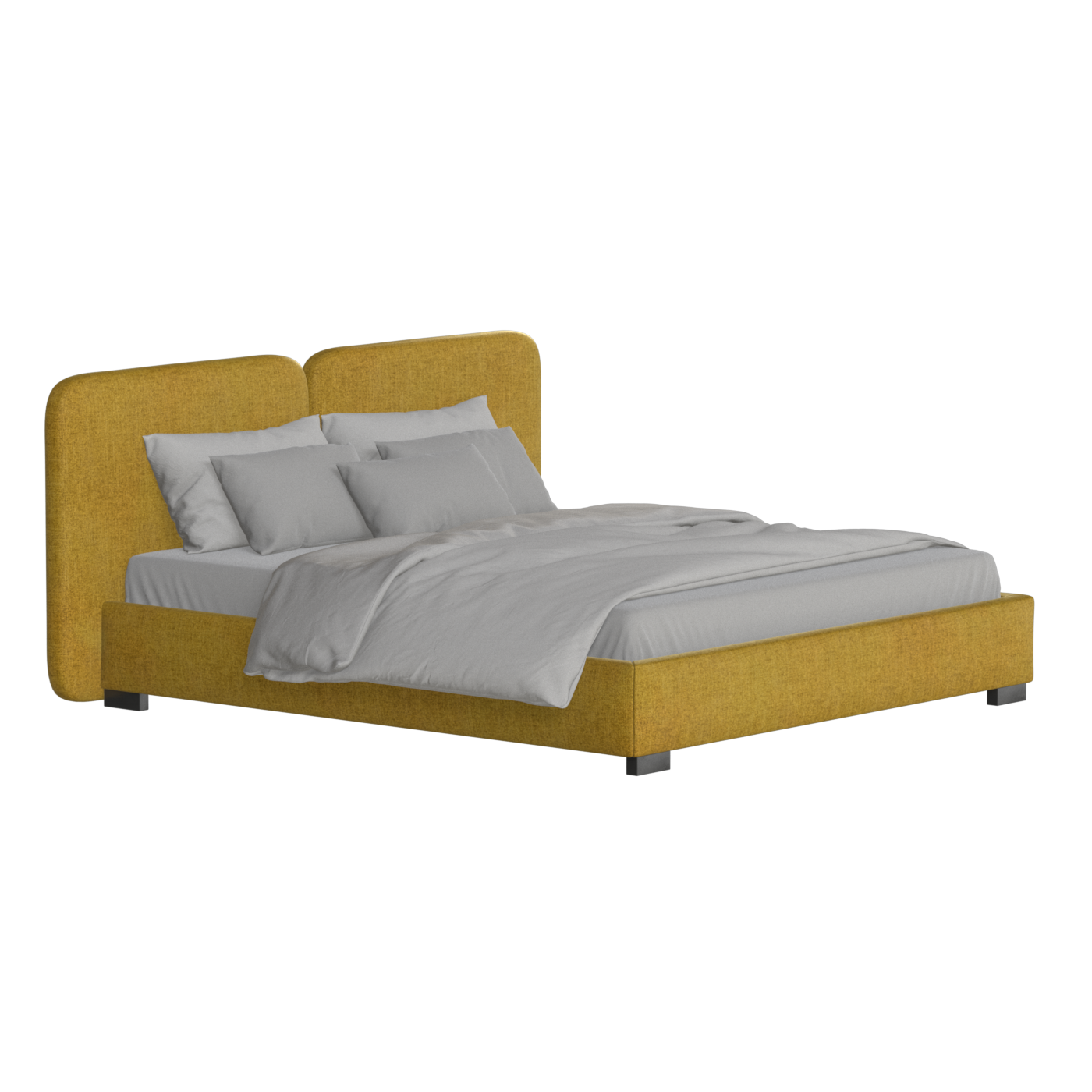 Chloe Upholstered Double Bed in Soft Woven Fabric