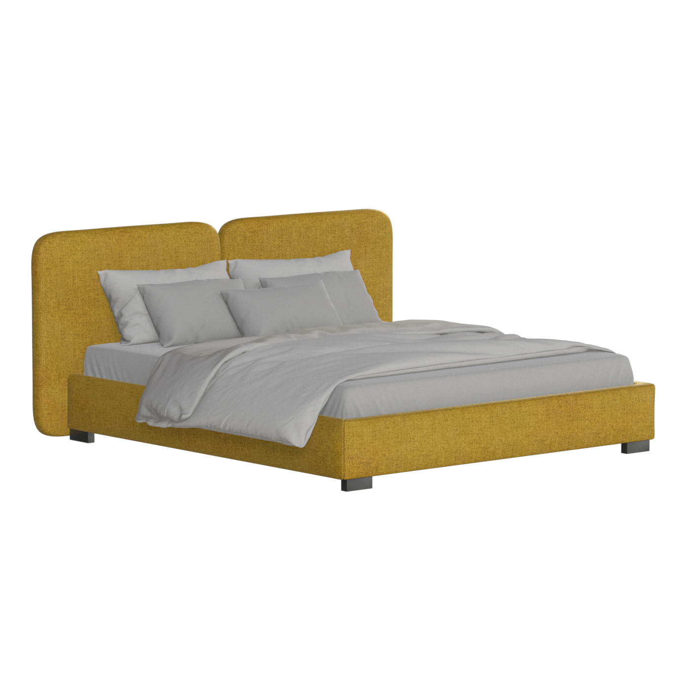 Chloe Upholstered Double Bed in Soft Woven Fabric