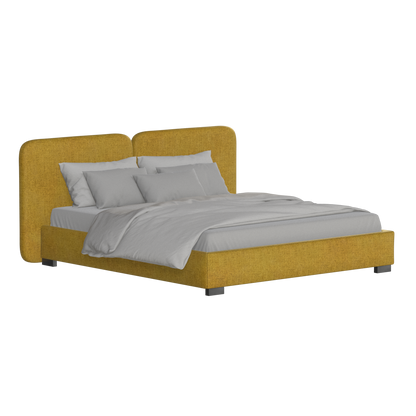 Chloe Upholstered Double Bed in Soft Woven Fabric