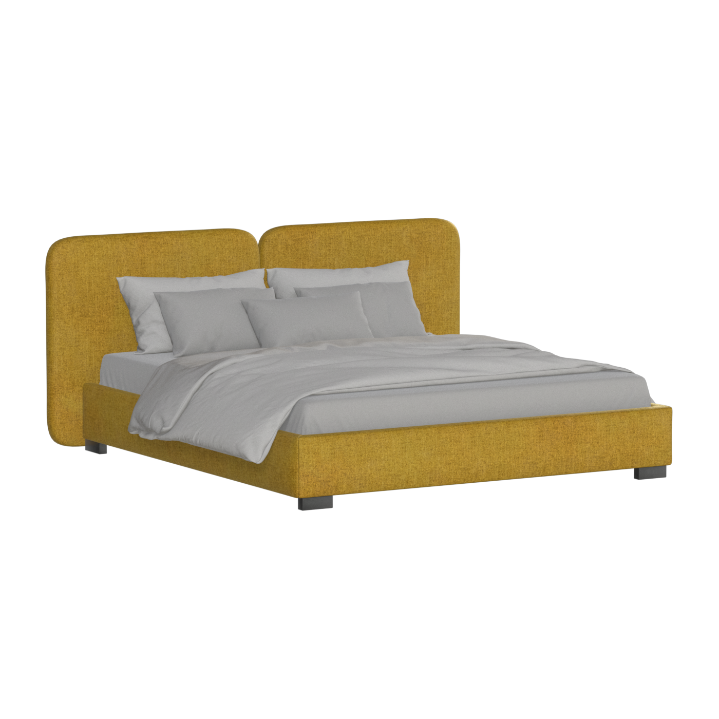 Chloe Upholstered Double Bed in Soft Woven Fabric