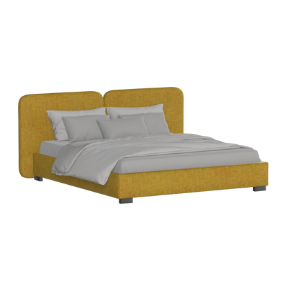 Chloe Upholstered Double Bed in Soft Woven Fabric