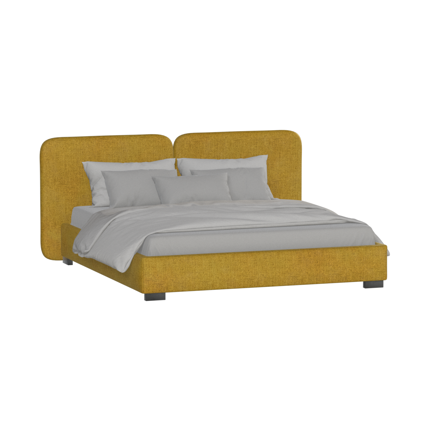Chloe Upholstered Double Bed in Soft Woven Fabric