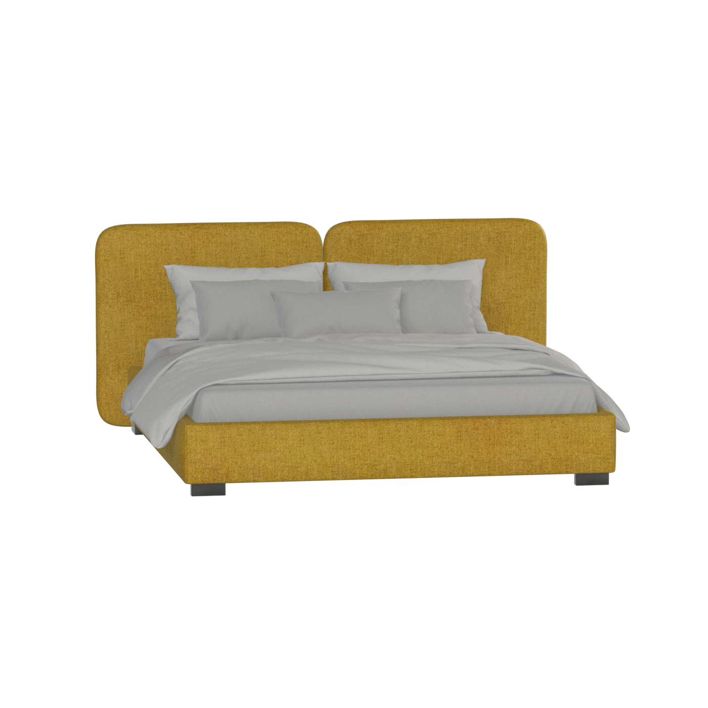 Chloe Upholstered Double Bed in Soft Woven Fabric