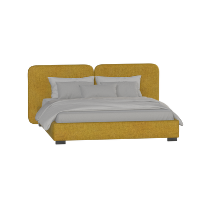 Chloe Upholstered Double Bed in Soft Woven Fabric