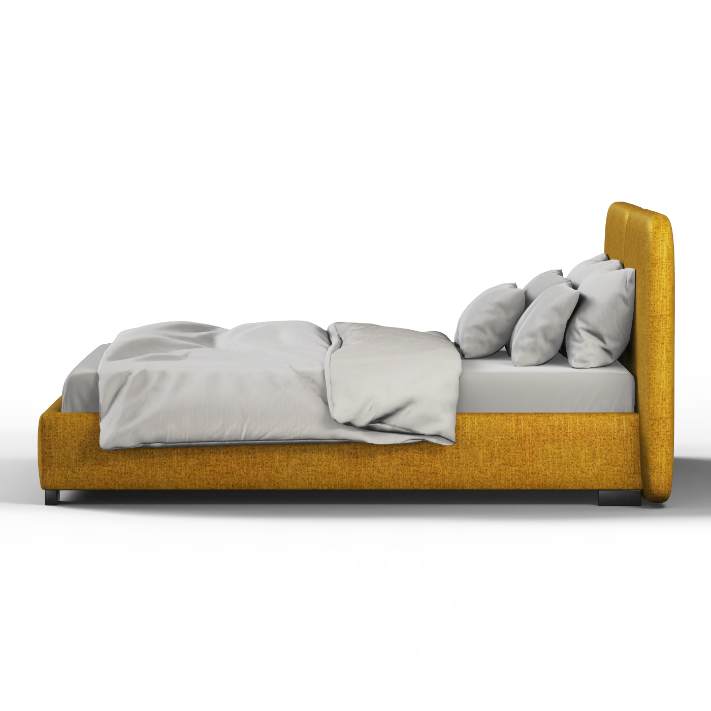 Chloe Upholstered Double Bed in Soft Woven Fabric
