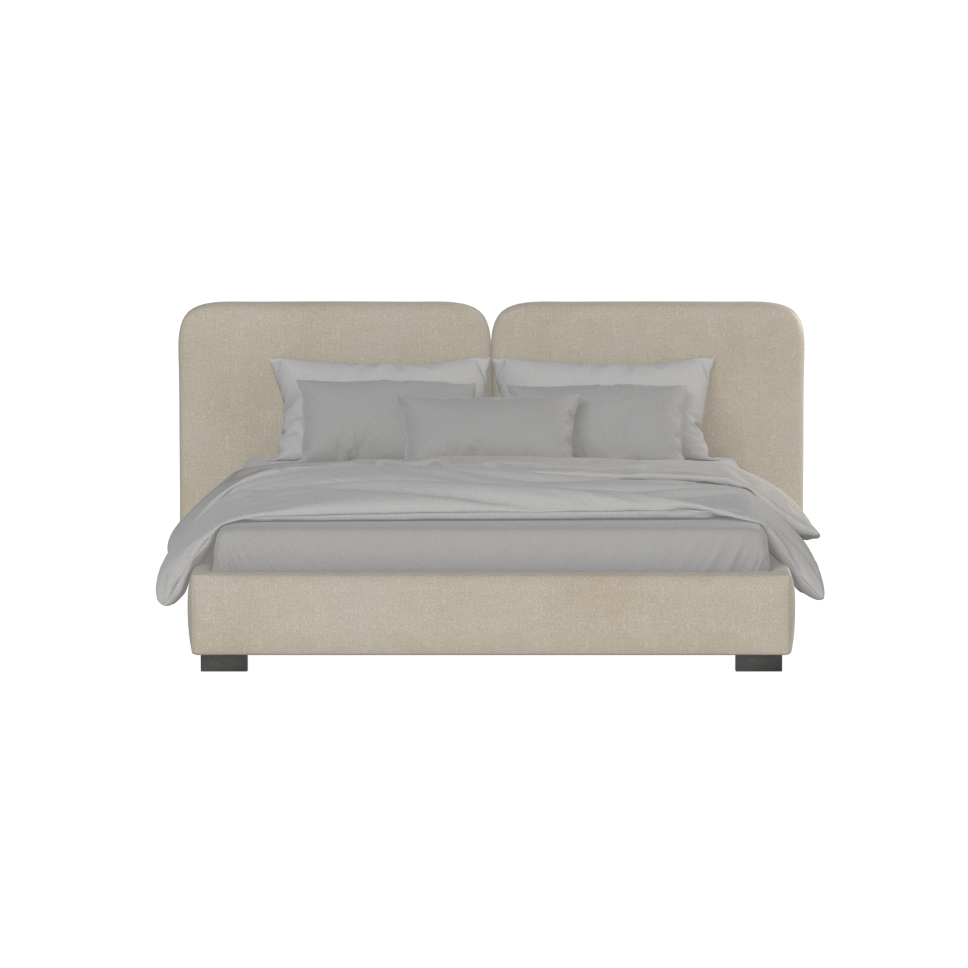 Chloe Upholstered Double Bed in Soft Woven Fabric
