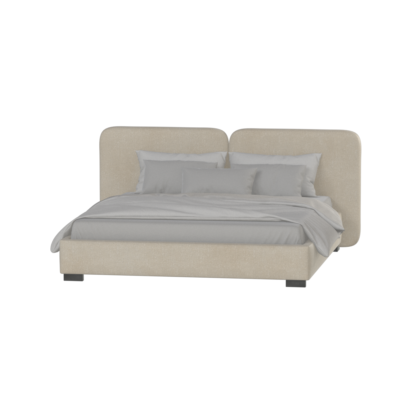 Chloe Upholstered Double Bed in Soft Woven Fabric