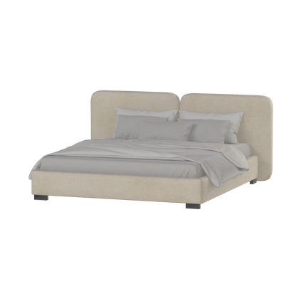 Chloe Upholstered Double Bed in Soft Woven Fabric