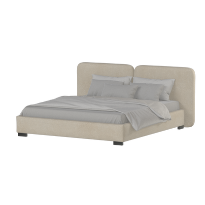 Chloe Upholstered Double Bed in Soft Woven Fabric