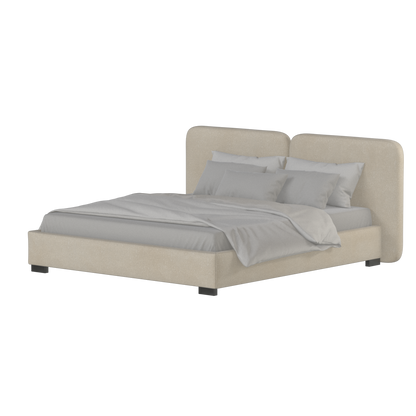 Chloe Upholstered Double Bed in Soft Woven Fabric
