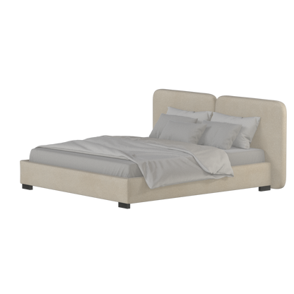 Chloe Upholstered Double Bed in Soft Woven Fabric