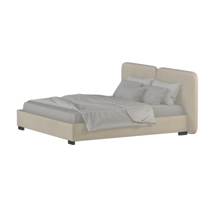 Chloe Upholstered Double Bed in Soft Woven Fabric