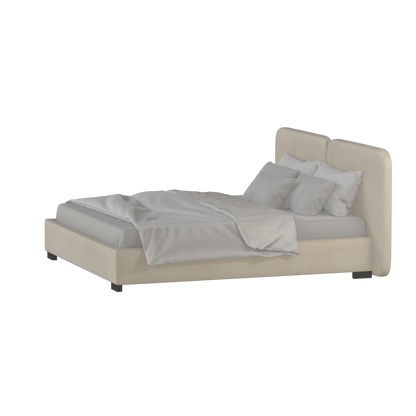 Chloe Upholstered Double Bed in Soft Woven Fabric