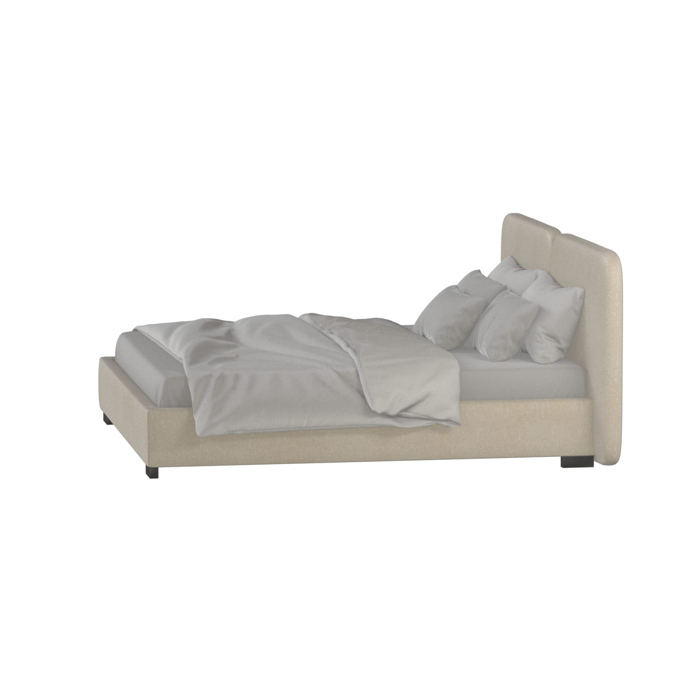 Chloe Upholstered Double Bed in Soft Woven Fabric