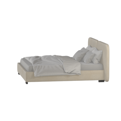 Chloe Upholstered Double Bed in Soft Woven Fabric