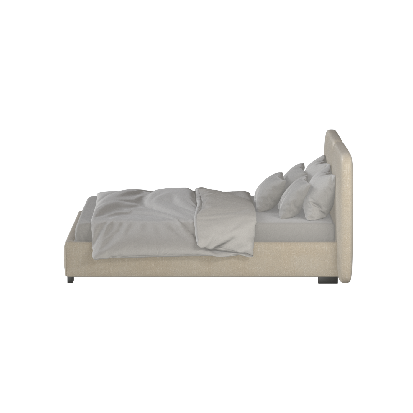 Chloe Upholstered Double Bed in Soft Woven Fabric