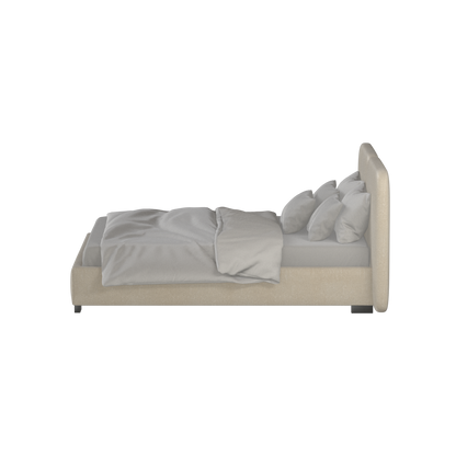 Chloe Upholstered Double Bed in Soft Woven Fabric