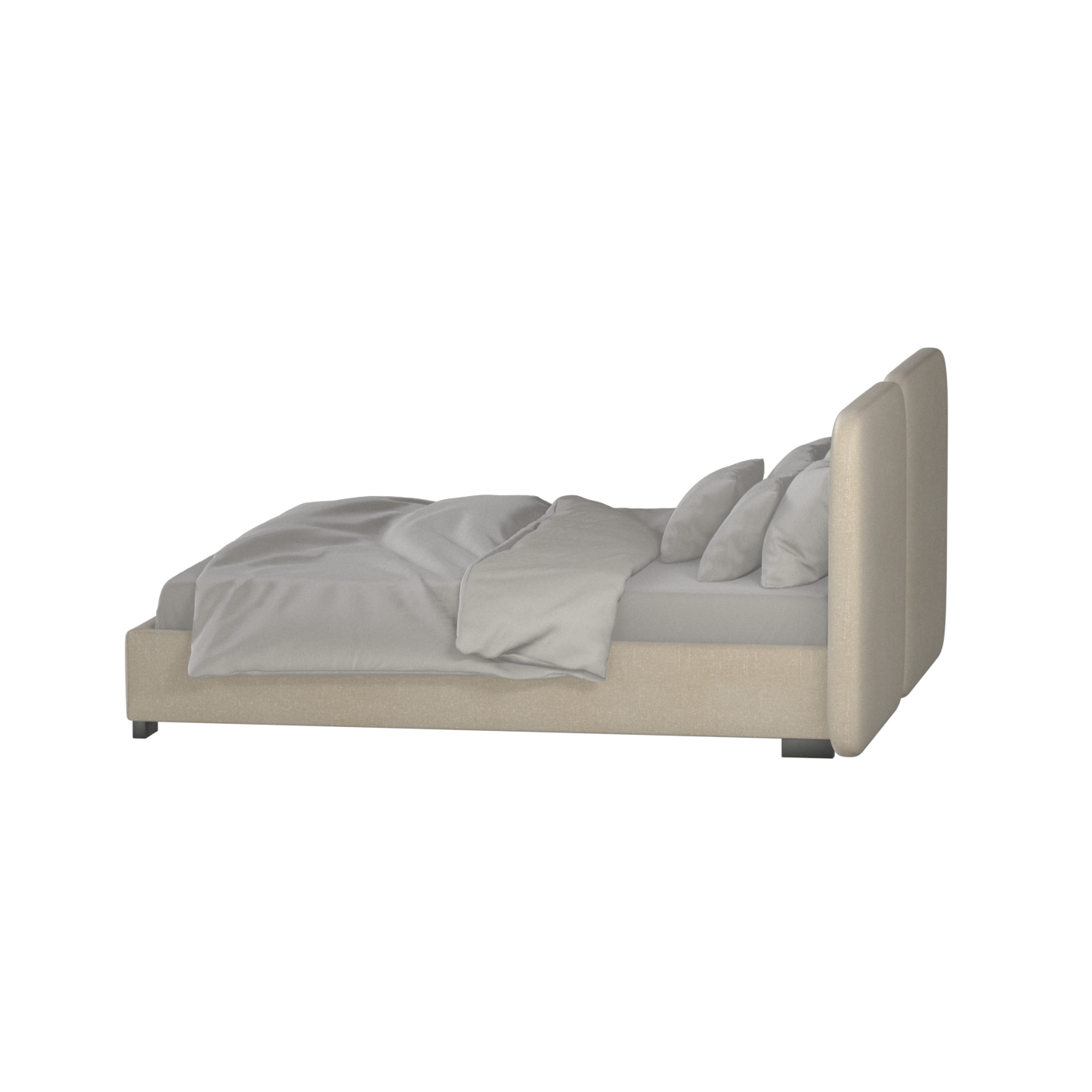 Chloe Upholstered Double Bed in Soft Woven Fabric