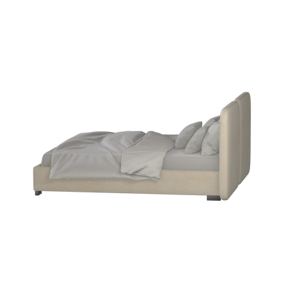 Chloe Upholstered Double Bed in Soft Woven Fabric