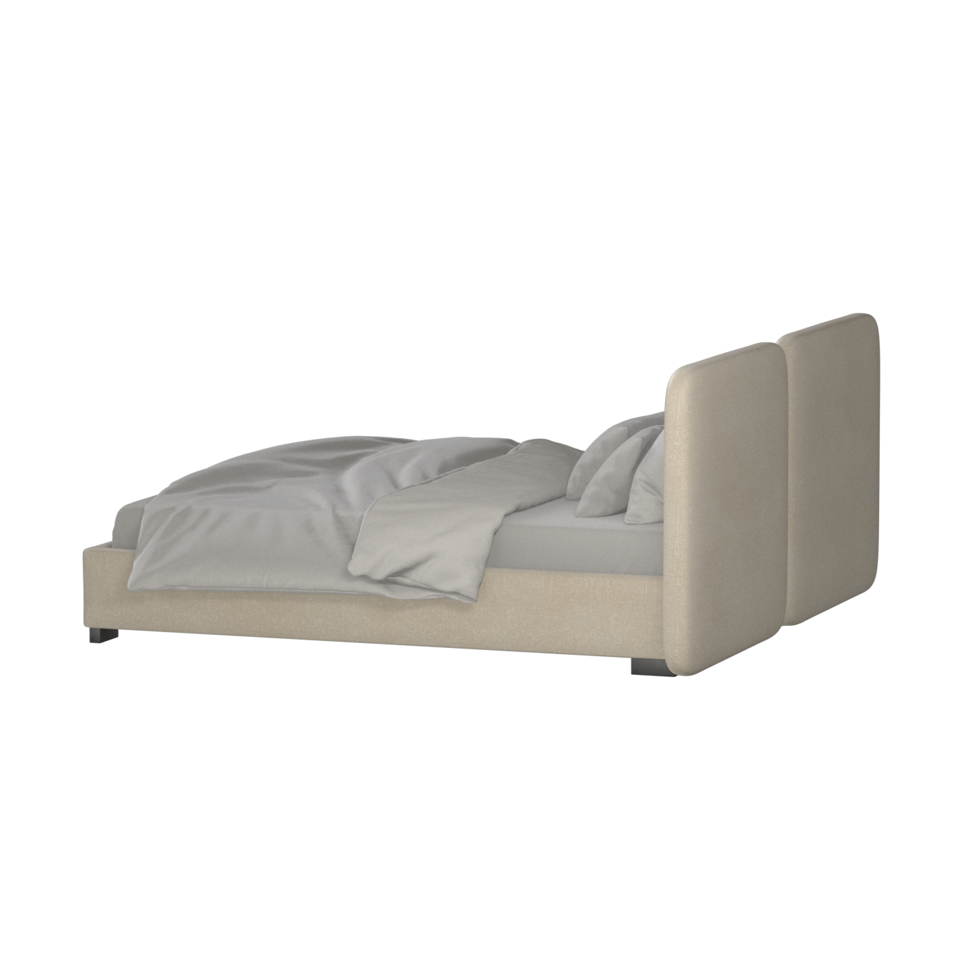 Chloe Upholstered Double Bed in Soft Woven Fabric