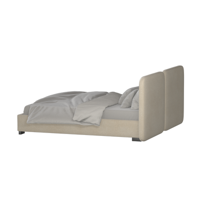 Chloe Upholstered Double Bed in Soft Woven Fabric
