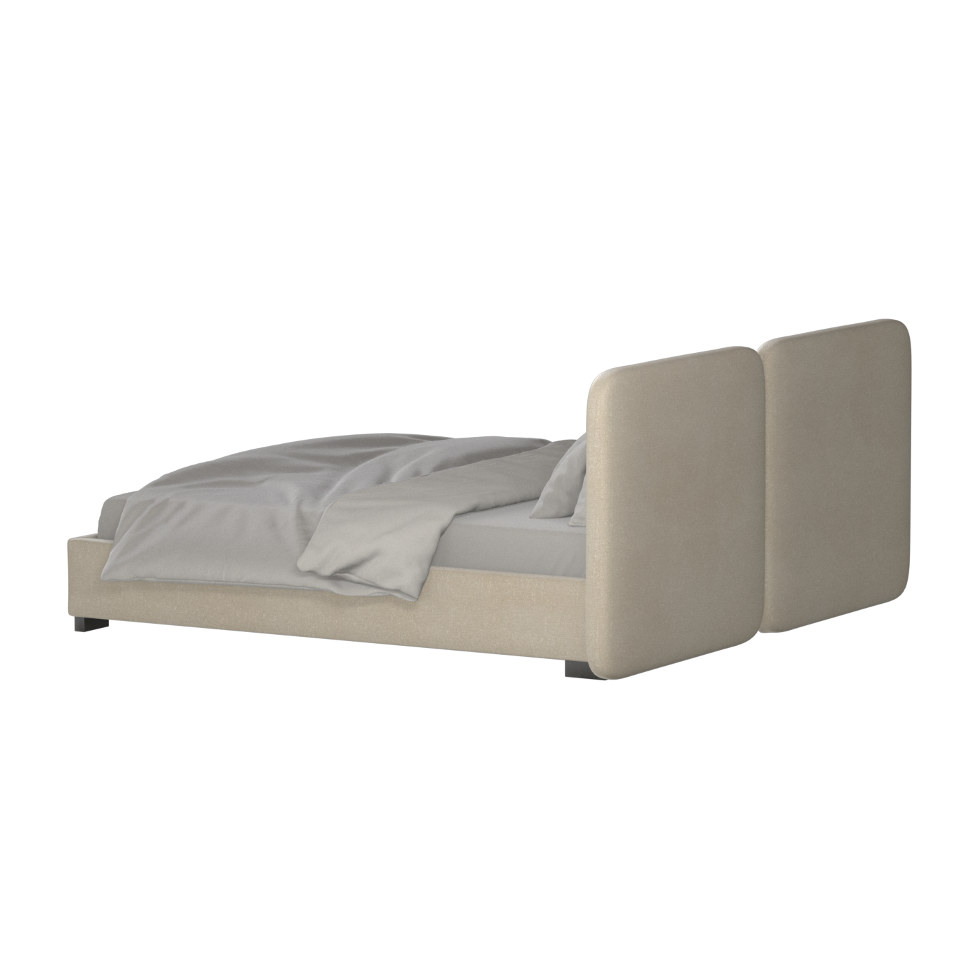 Chloe Upholstered Double Bed in Soft Woven Fabric