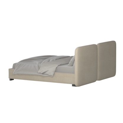 Chloe Upholstered Double Bed in Soft Woven Fabric