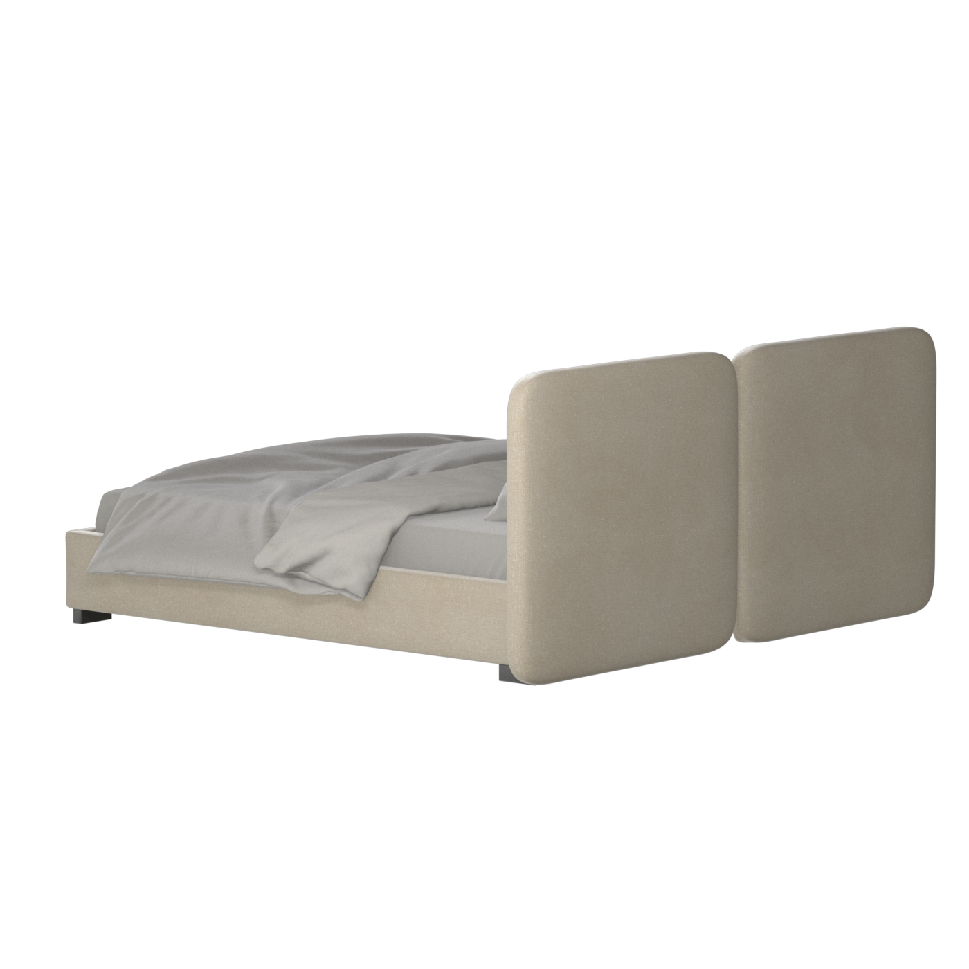 Chloe Upholstered Double Bed in Soft Woven Fabric