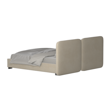 Chloe Upholstered Double Bed in Soft Woven Fabric