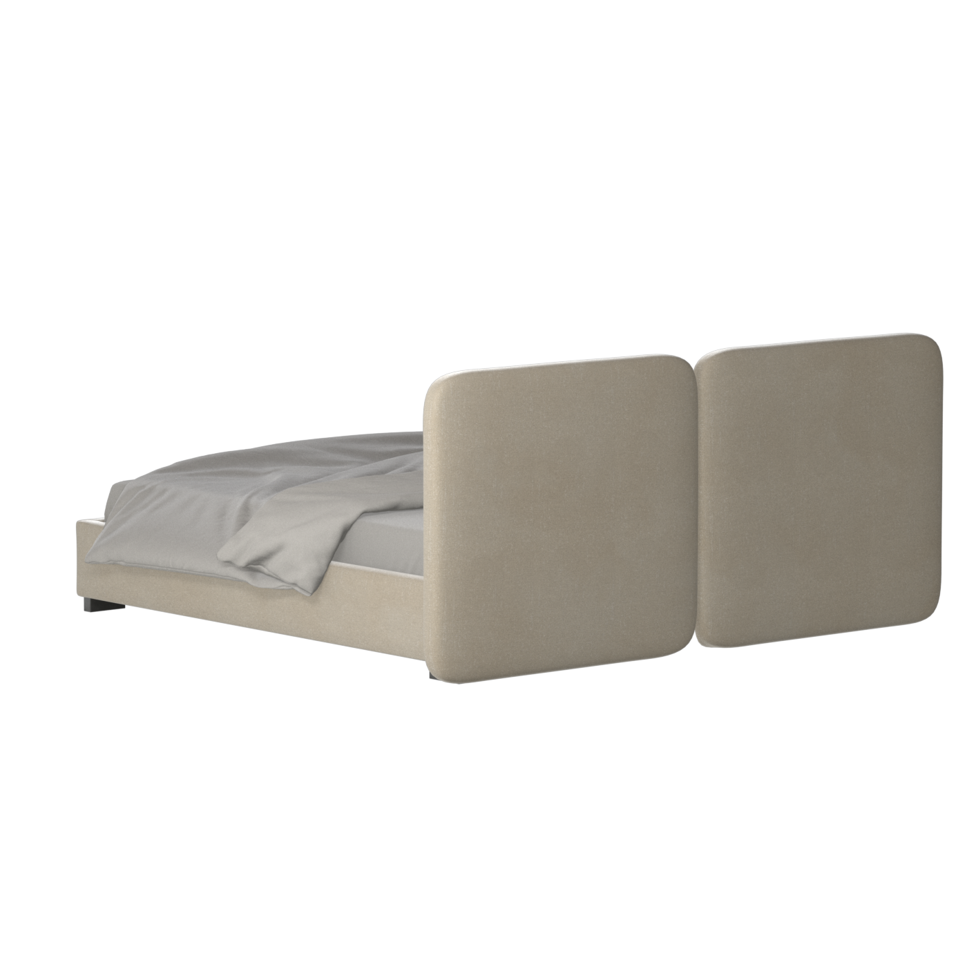 Chloe Upholstered Double Bed in Soft Woven Fabric