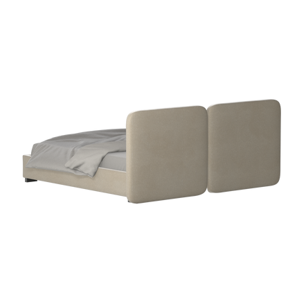 Chloe Upholstered Double Bed in Soft Woven Fabric