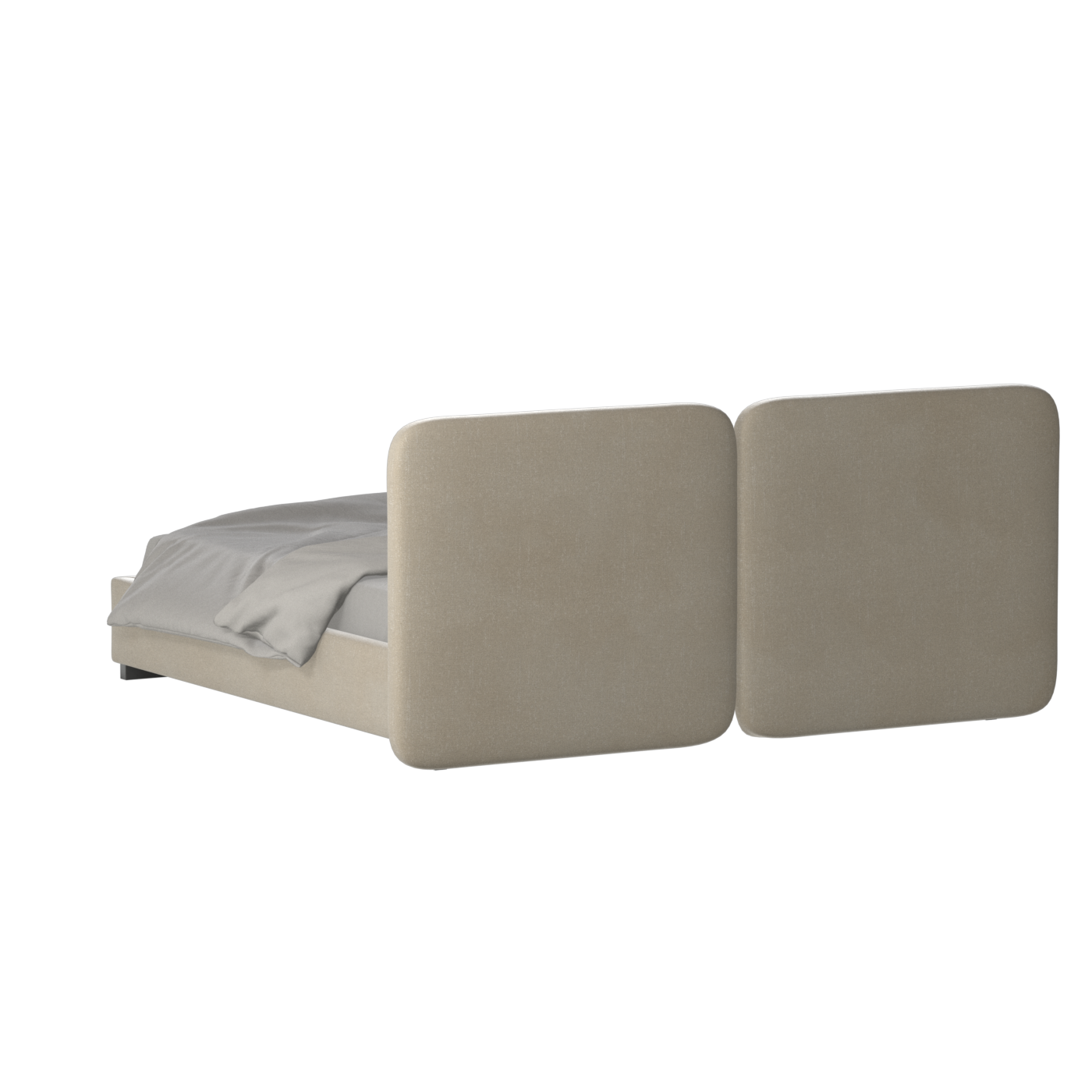 Chloe Upholstered Double Bed in Soft Woven Fabric