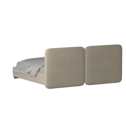 Chloe Upholstered Double Bed in Soft Woven Fabric