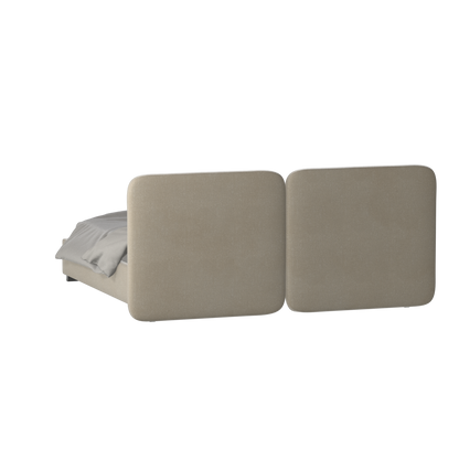 Chloe Upholstered Double Bed in Soft Woven Fabric