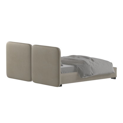 Chloe Upholstered Double Bed in Soft Woven Fabric