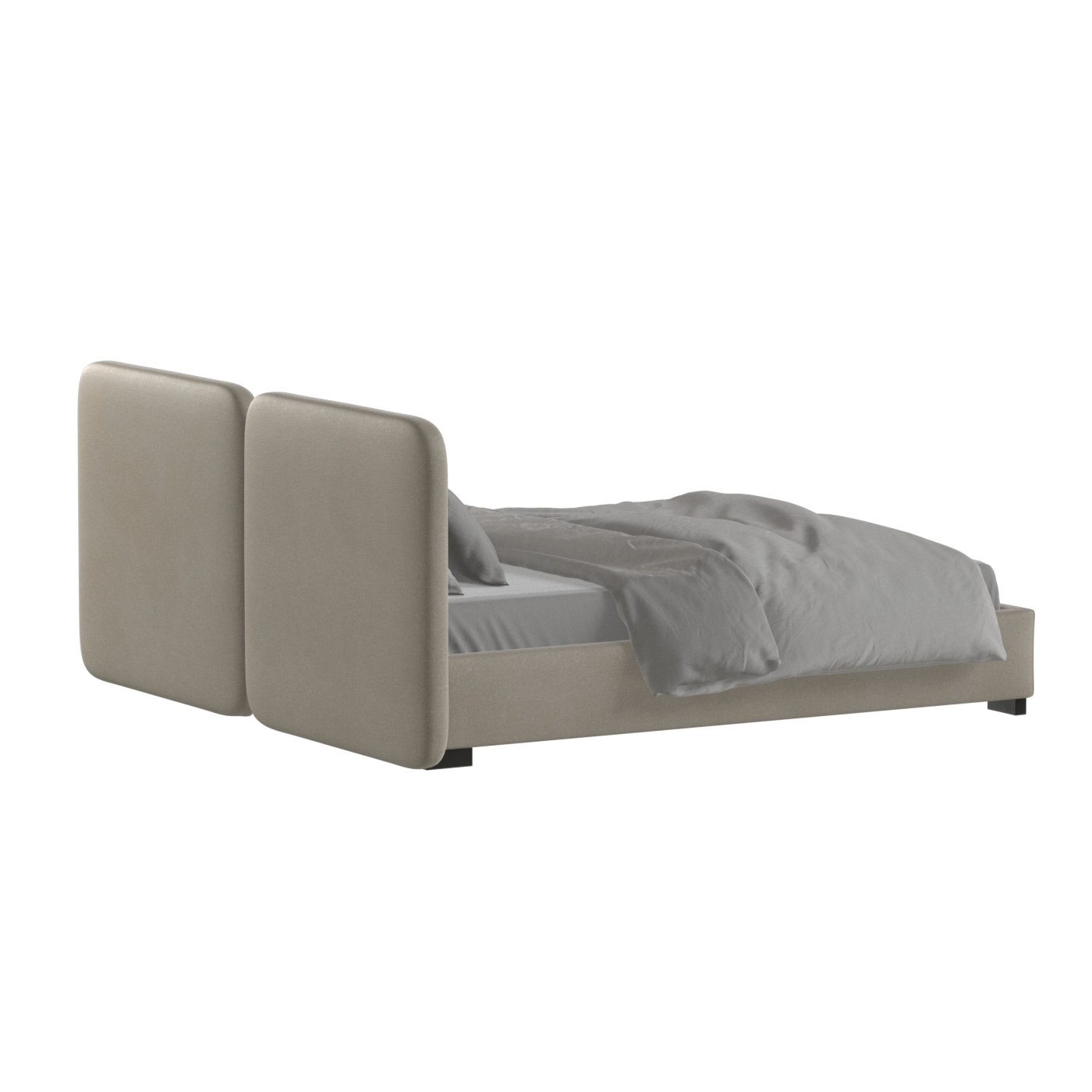 Chloe Upholstered Double Bed in Soft Woven Fabric