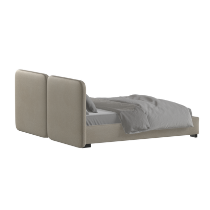 Chloe Upholstered Double Bed in Soft Woven Fabric