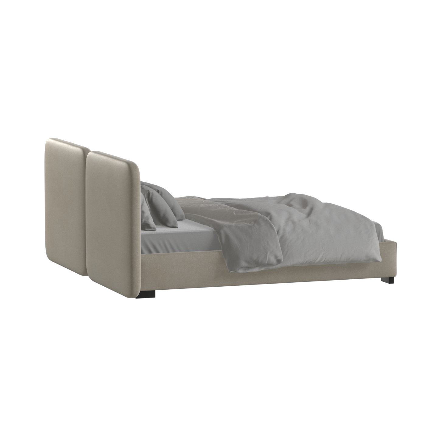 Chloe Upholstered Double Bed in Soft Woven Fabric