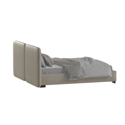 Chloe Upholstered Double Bed in Soft Woven Fabric