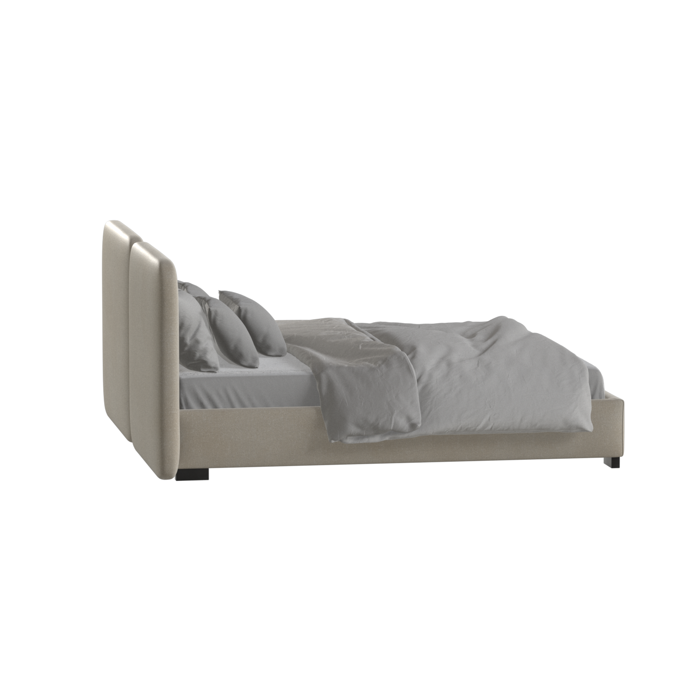 Chloe Upholstered Double Bed in Soft Woven Fabric