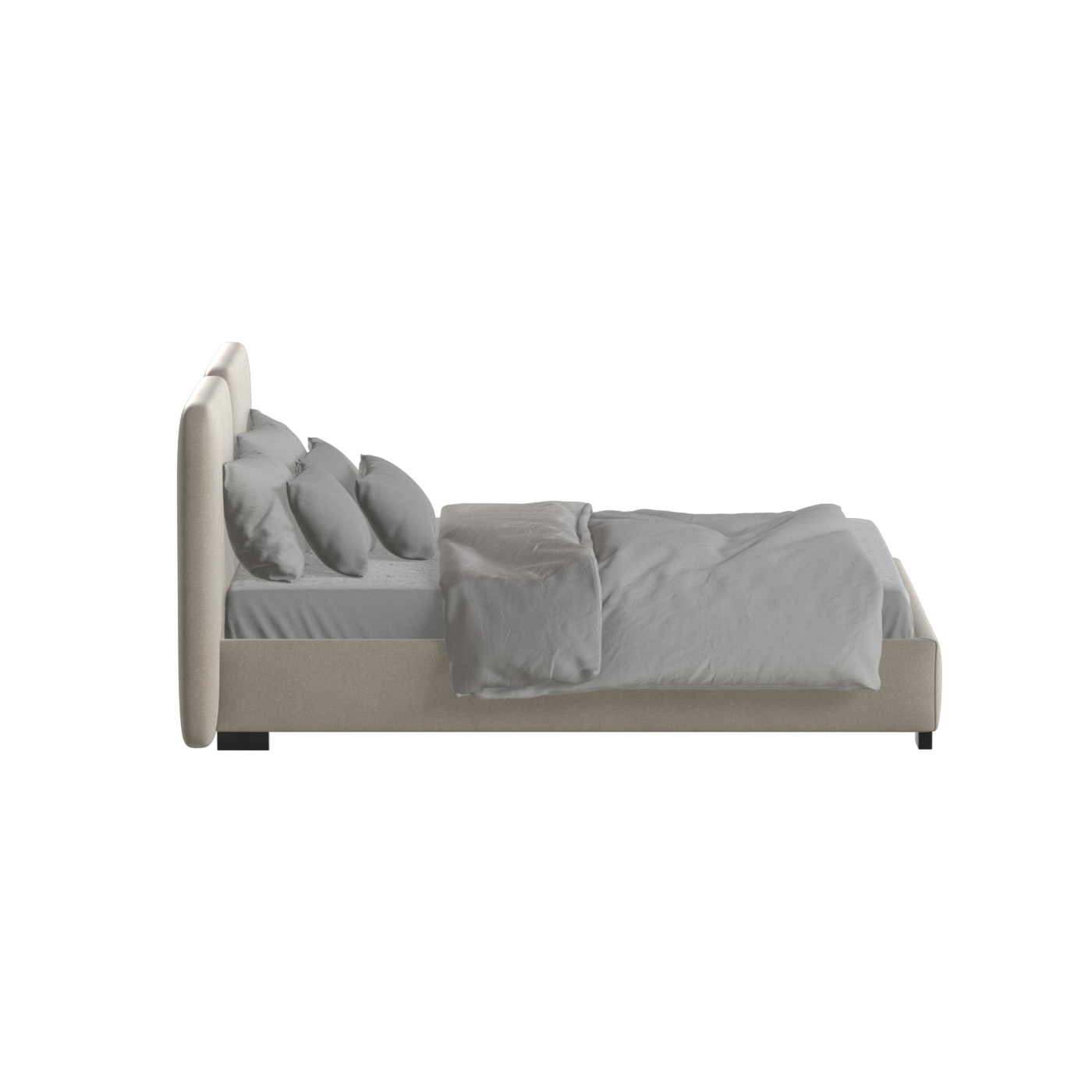 Chloe Upholstered Double Bed in Soft Woven Fabric