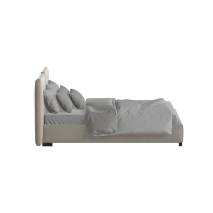 Chloe Upholstered Double Bed in Soft Woven Fabric
